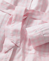 Women's Twill Robe in Pink Gingham Women Robe Petite Plume 