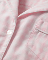 Women's Twill Pajama Short Set in Pink Gingham Women's Short Sleeve Short Set Petite Plume 