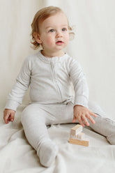 Grow With You Zipper Jumpsuit + Loose Fit | Storm Gray Onesies goumikids 6-12M 