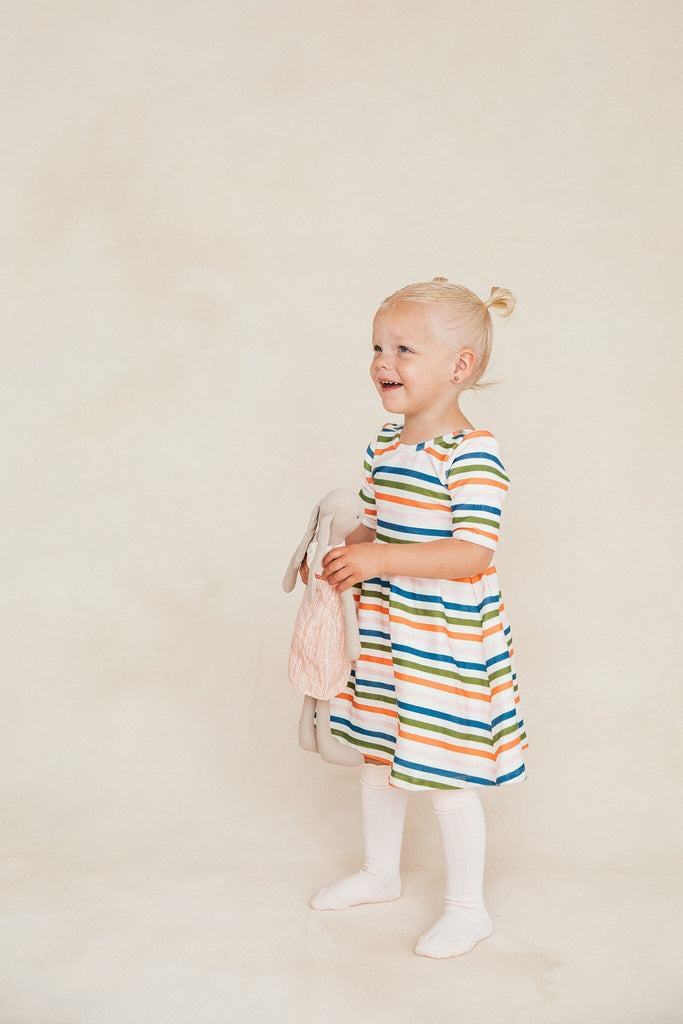 Candyland Striped Scoop Neck Dress by Loocsy Dresses Loocsy 