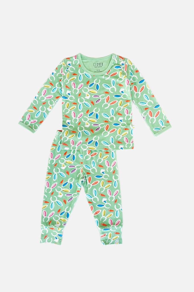 Long Sleeve Pajama Set - Easter Bunny Ears by Clover Baby & Kids Pajamas Clover Baby & Kids 