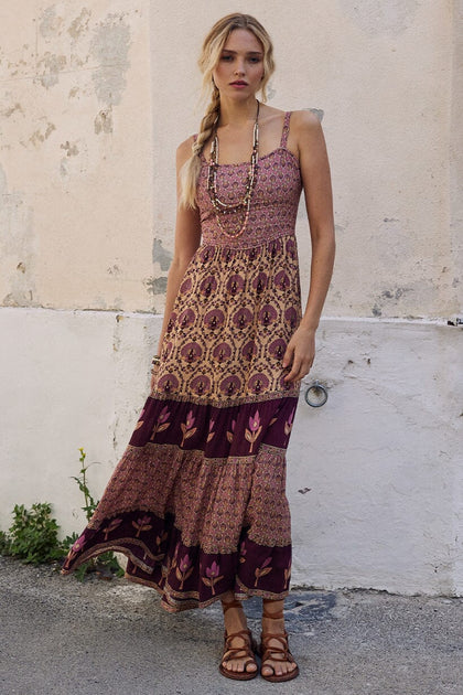 Château Quilted Strappy Maxi Dress | Grape Dresses Spell 