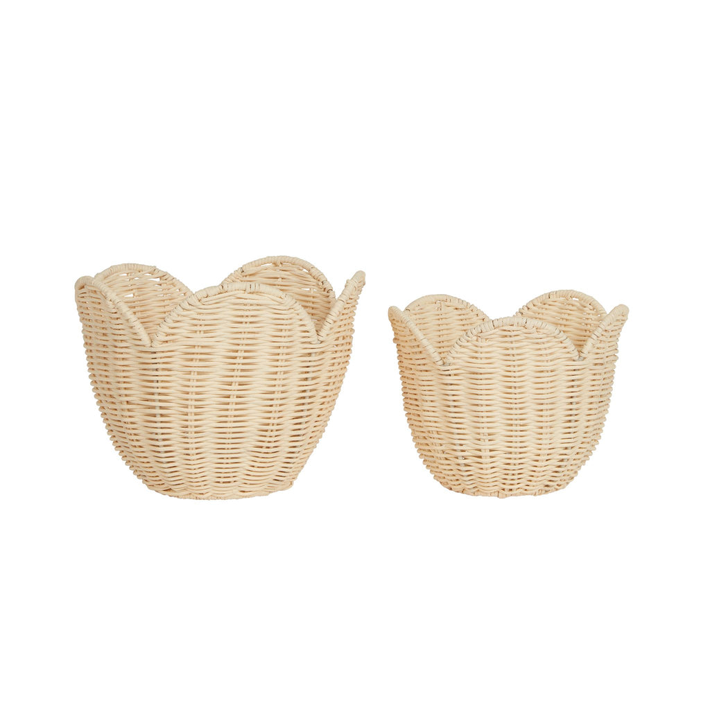 Rattan Lily Basket Set | Butter Cream Baskets Olli Ella OS 