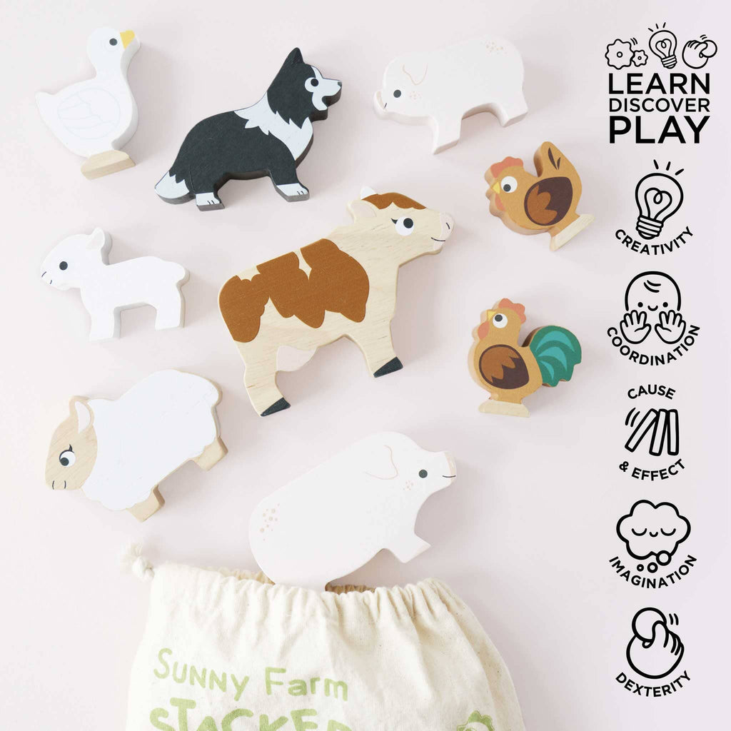 Farmyard Stacking Animals & Bag Educational Toys Le Toy Van, Inc. 