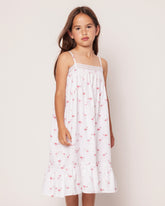 Girl's Twill Lily Nightgown in Flamingos Children's Nightgown Petite Plume 