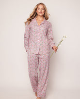 Women's Twill Pajama Set in Fleurs de Rose Women's Pajamas Petite Plume 
