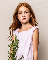 Girl's Twill Amelie Short Set in Pink Gingham Children's Short Set Petite Plume 