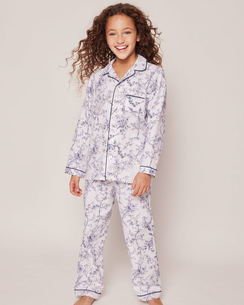 Kid's Twill Pajama Set in Timeless Toile Children's Pajamas Petite Plume 