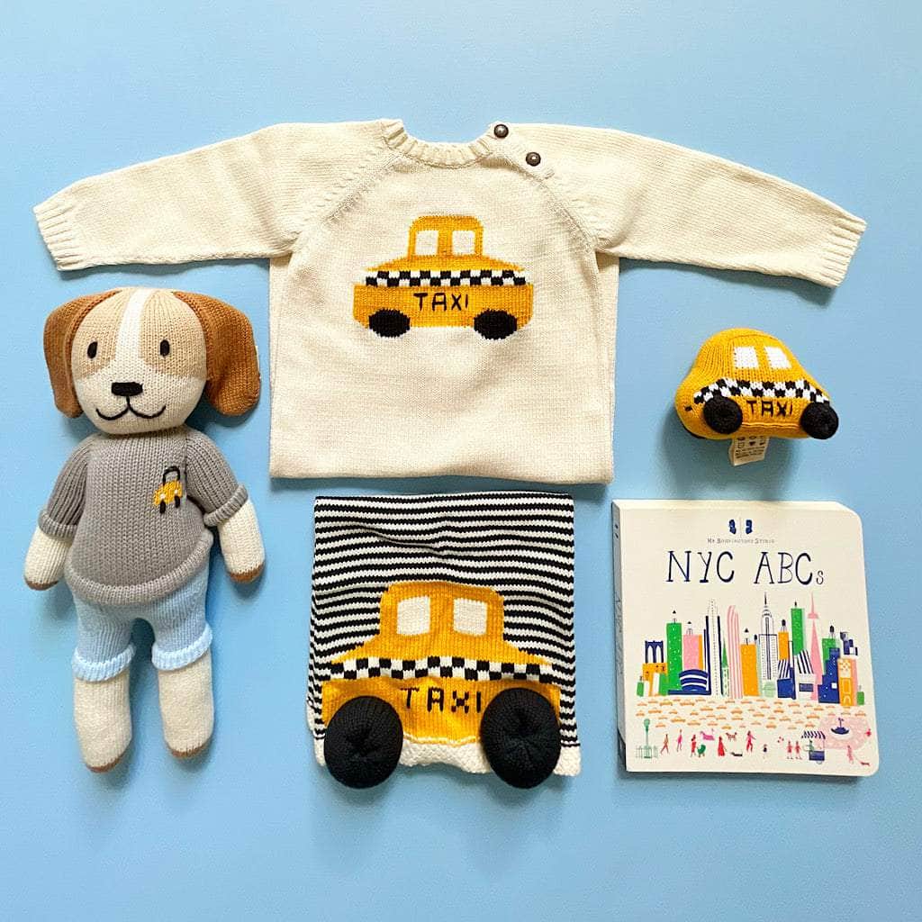 Knit Taxi Baby Romper and Taxi Toys Baby Gift Set Baby Gift Sets Estella 