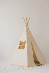 “Beige” Teepee and "Grey Linen" Round Mat Set Set teepee with mat moimili.us 
