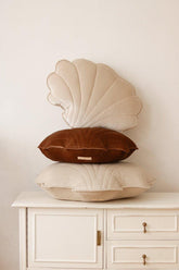 Velvet “Cream Pearl” Shell Pillow Cushion moimili.us 