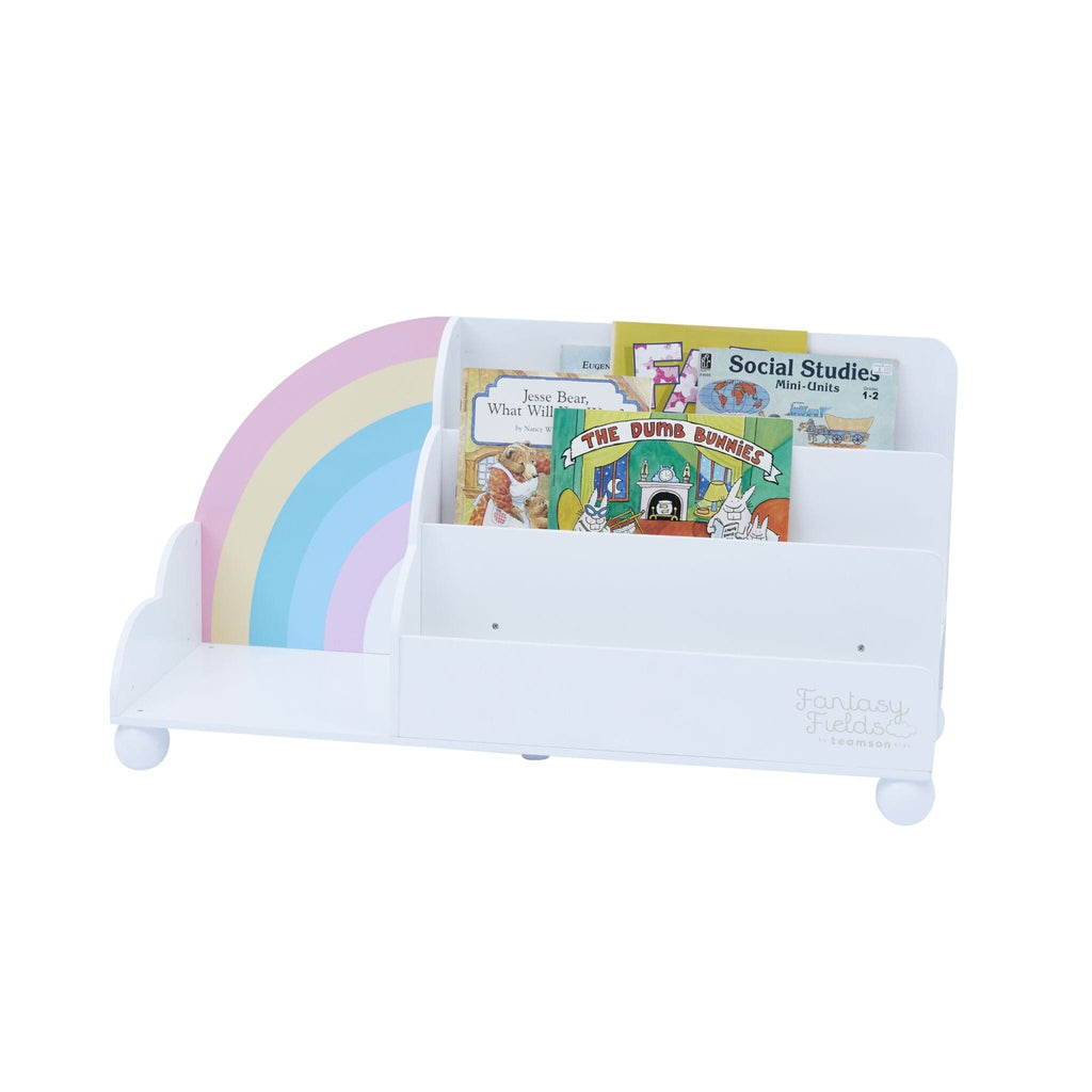 Fantasy Fields Kids Rainbow 3-Tier Wooden Display Bookcase | White