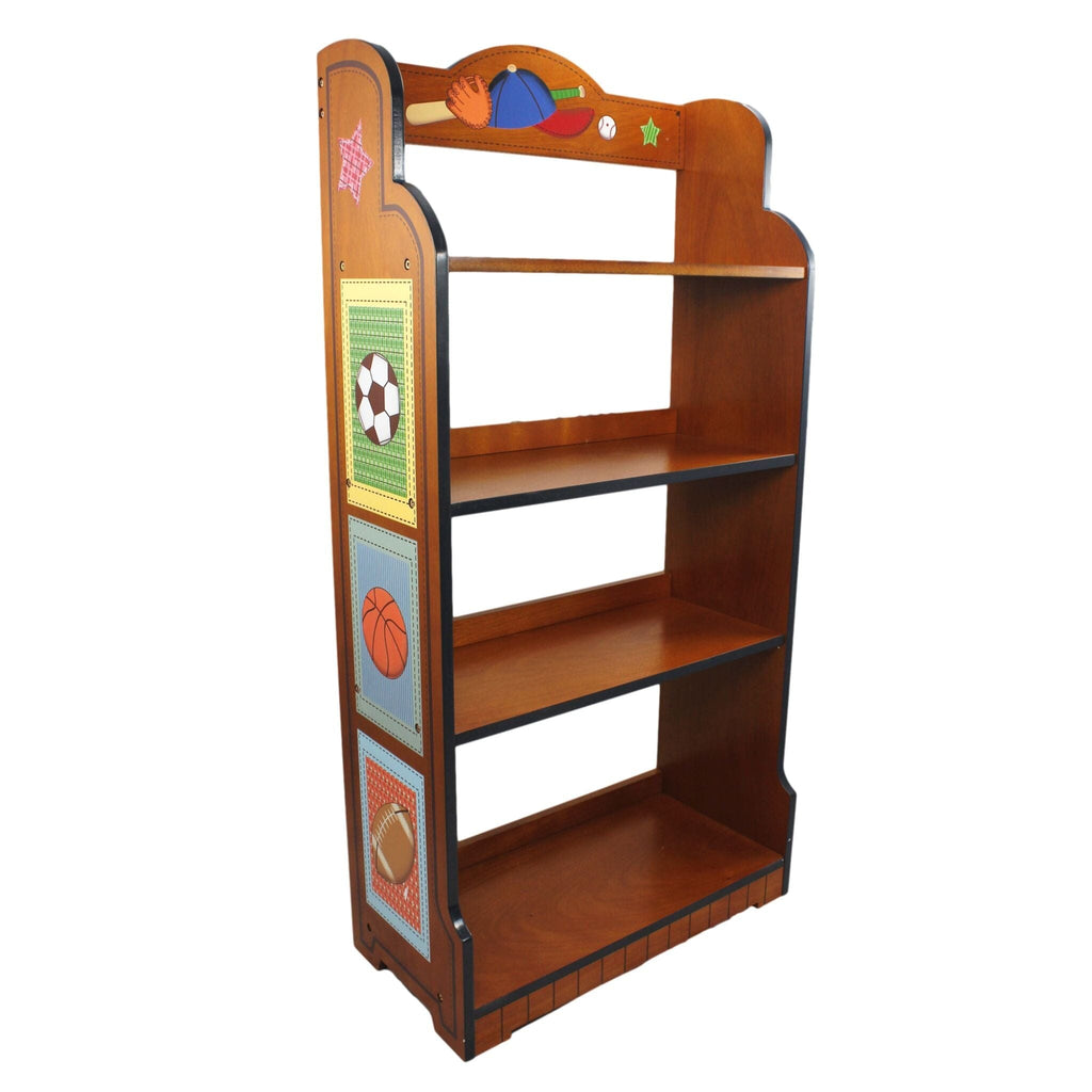 Fantasy Fields Little Sports Fan Kids 4-Tier Wooden Bookshelf | Brown