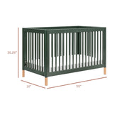 Gelato 4-in-1 Convertible Crib with Toddler Bed Conversion Kit | Forest Green