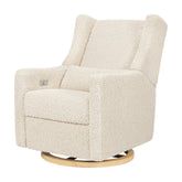 Kiwi Electronic Recliner and Swivel Glider in Teddy Loop with USB Port | Almond Teddy