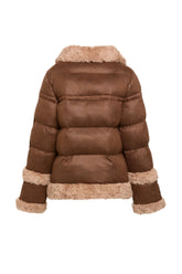 Ripple Puffer Jacket | Truffle Brown Jackets Unreal Fur 