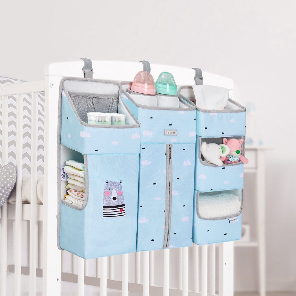 3-in-1 Crib Organizer Baby & Toddler SUNVENO Blue 