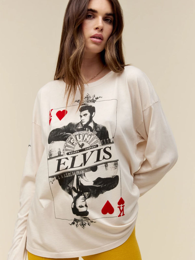 Sun Records X Elvis King of Hearts Long Sleeve | Dirty White Tees DayDreamer XS Dirty White 
