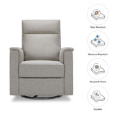 Willa Recliner in Eco-Performance Fabric | Water Repellent & Stain Resistant Grey