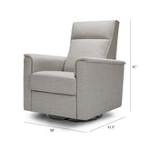 Willa Recliner in Eco-Performance Fabric | Water Repellent & Stain Resistant Grey Rocking Chairs NAMESAKE 
