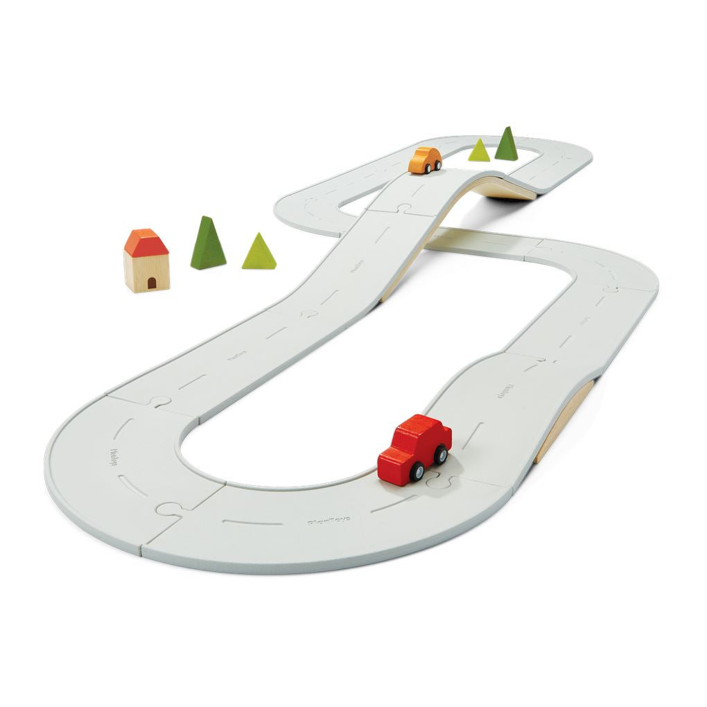 Rubber Road & Rail Set – Large Wooden Toys PlanToys USA 