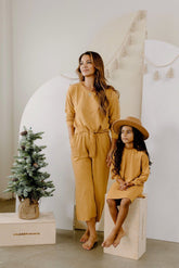 Organic Cropped Lounge Pant - Tumeric | Bohemian Mama The Label - Women's Clothing