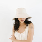 Chandler Linen Bucket Hat - Natural Hats Gigi Pip 