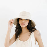 Chandler Linen Bucket Hat - Natural | Gigi Pip - Women's Accessories