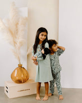 Littles Organic Lounge Dress - Sage | Bohemian Mama - Children's Clothing