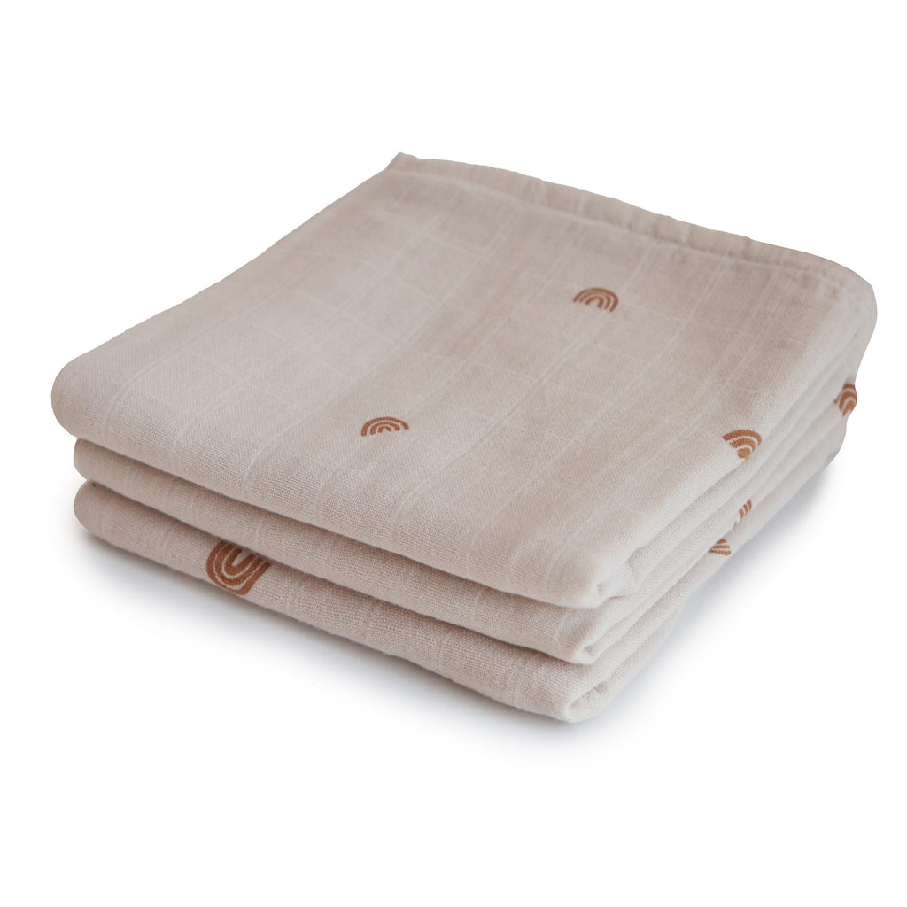 Muslin Cloth (Rainbows) 3-pack Bedding Mushie 