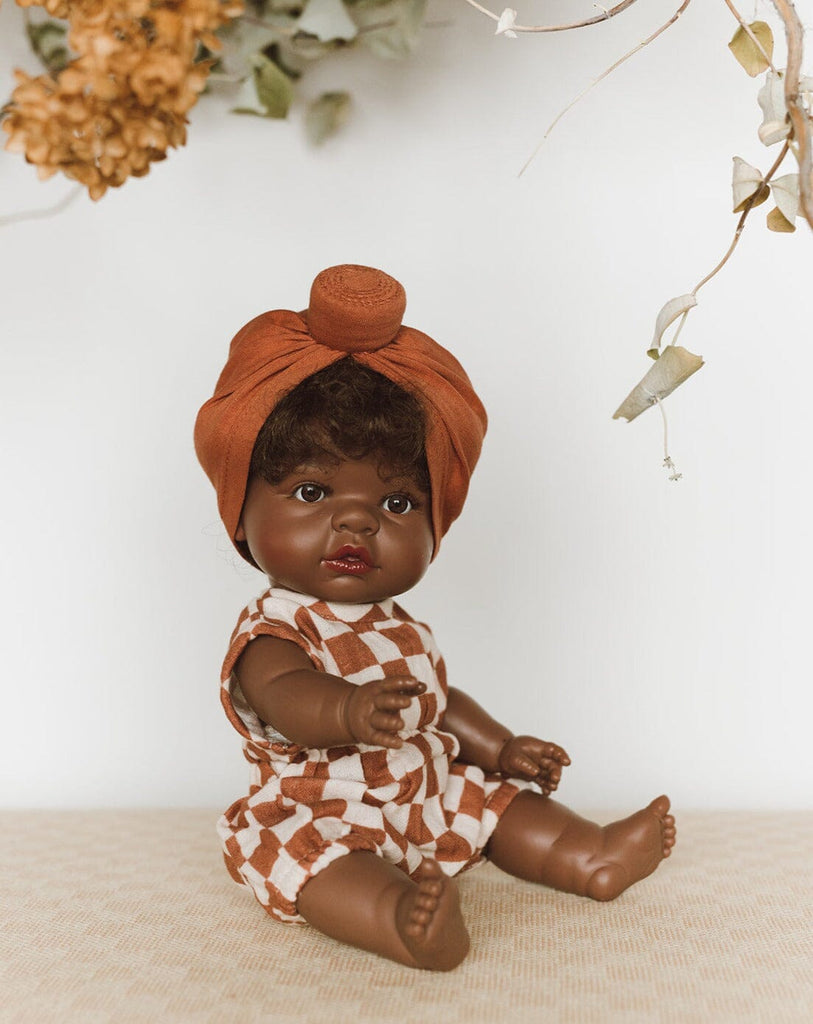 Romper with Turban Bundle | Clay Checker | Clay Checker | Bohemian Mama Littles - Doll Clothing