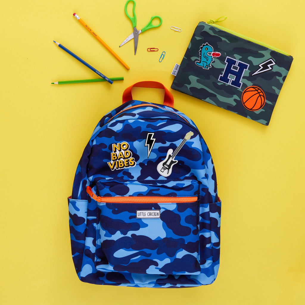 Customizable Backpack 6 Patch Bundle - Blue Camo Backpack Little Chicken 