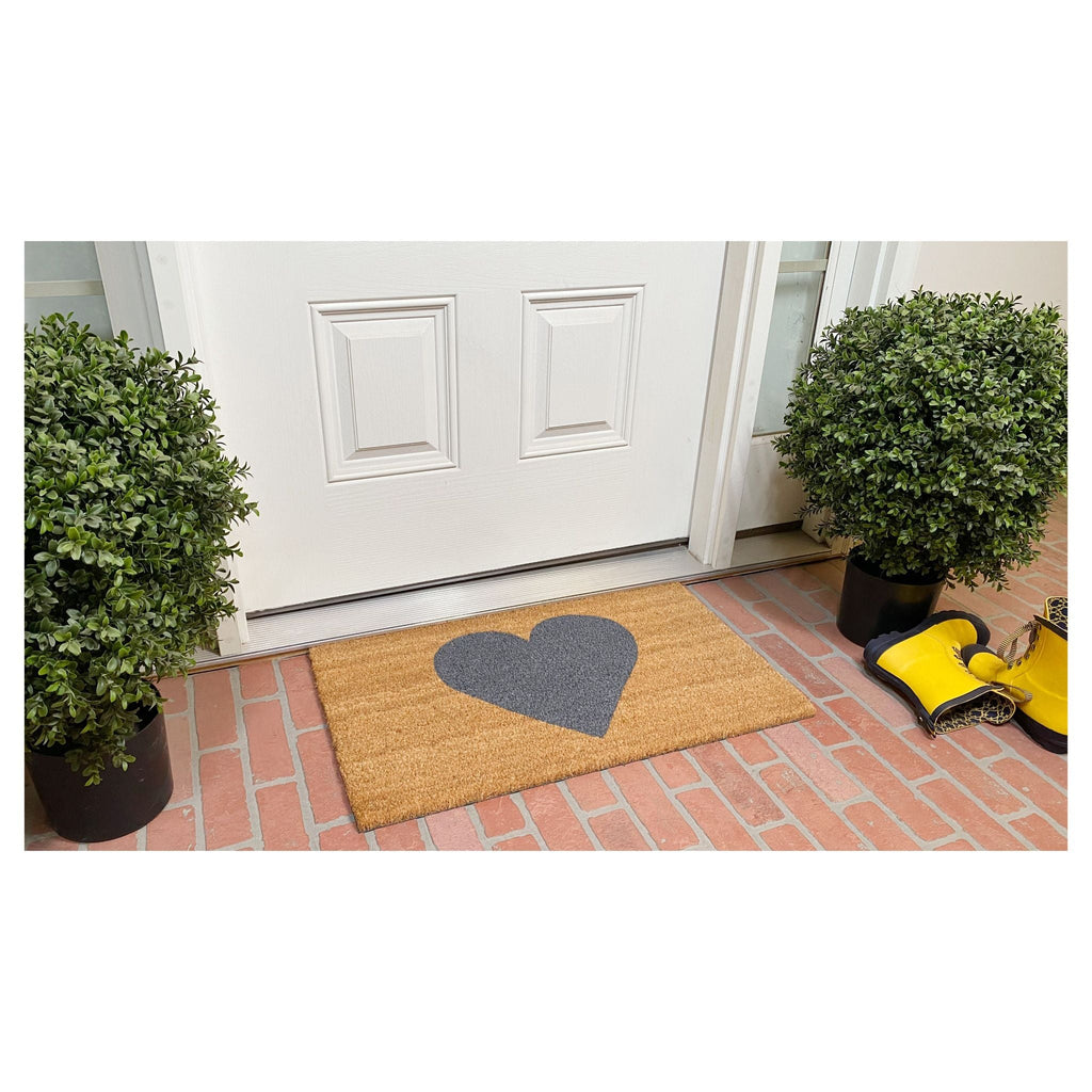 Gray Heart Doormat