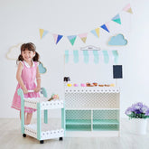 My Dream Bakery shop Dessert Stand - White / Petrol | Teamson Kids - Play Kitchen + Food