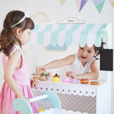 My Dream Bakery shop Dessert Stand - White / Petrol | Teamson Kids - Play Kitchen + Food
