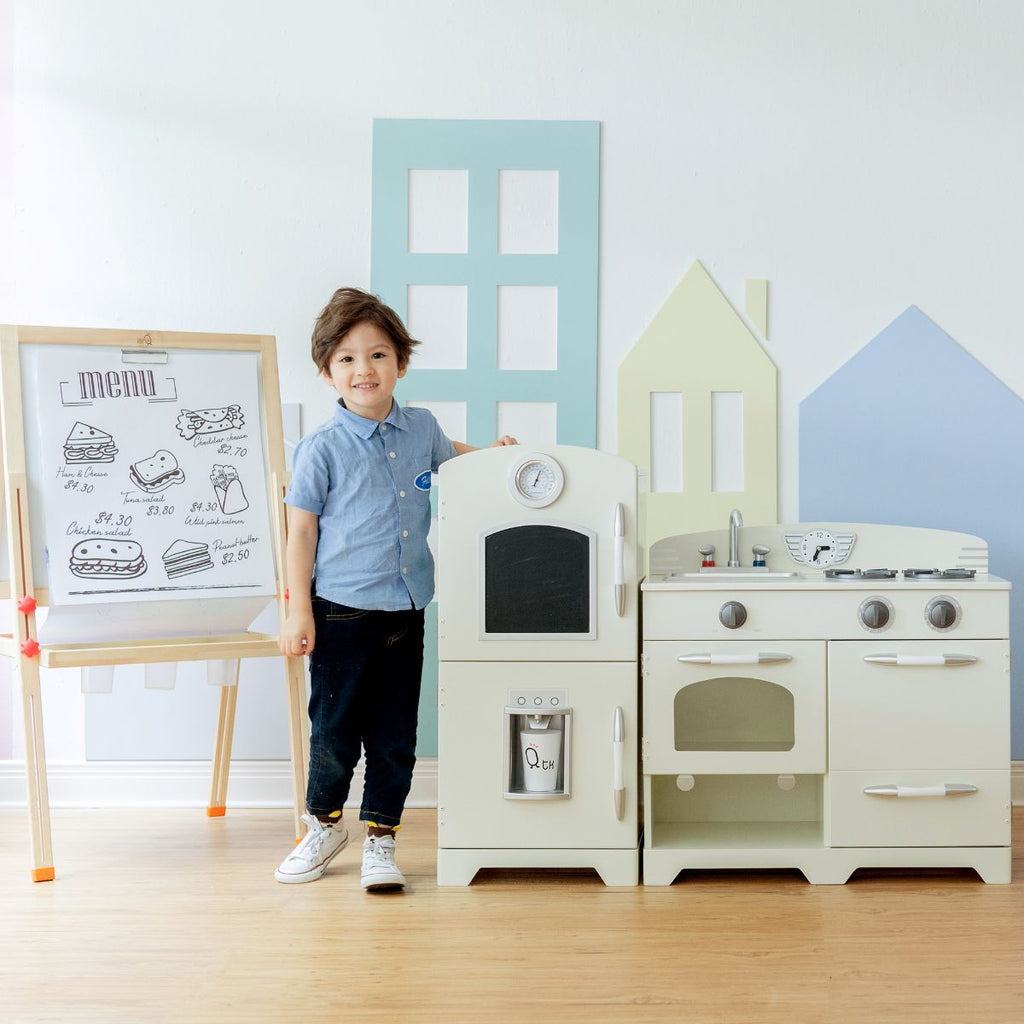 Teamson Kids - Little Chef Fairfield Retro Play Kitchen - White Play Kitchen + Food Teamson Kids 