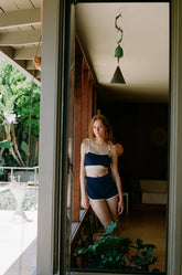 terry cami top in navy The Label stoned immaculate 