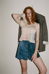 Marcia Suede Petal Skirt in Navy The Label stoned immaculate 