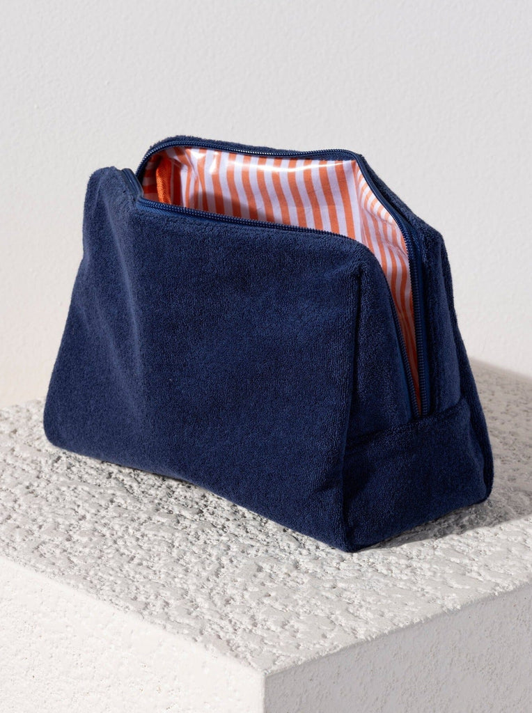 Sol Terry Zip Pouch | Navy Travel Accessories Shiraleah 
