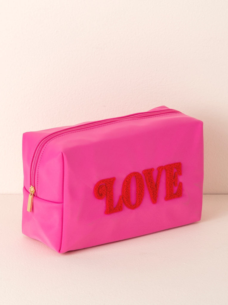 Shiraleah Cara "Love" Large Cosmetic Pouch, Pink by Shiraleah Shiraleah 
