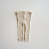 Organic Thin Knit Leggings Baby & Toddler shopatlasgrey Ivory NB 