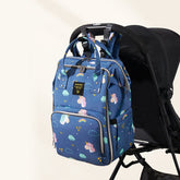 Open-Wide Diaper Backpack Diaper Bags SUNVENO Blue 