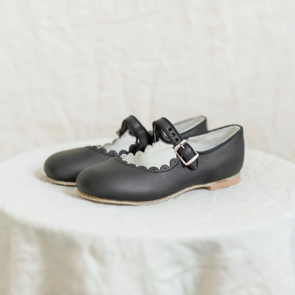 Scalloped Mary Jane - Black mary jane's Zimmerman Shoes 