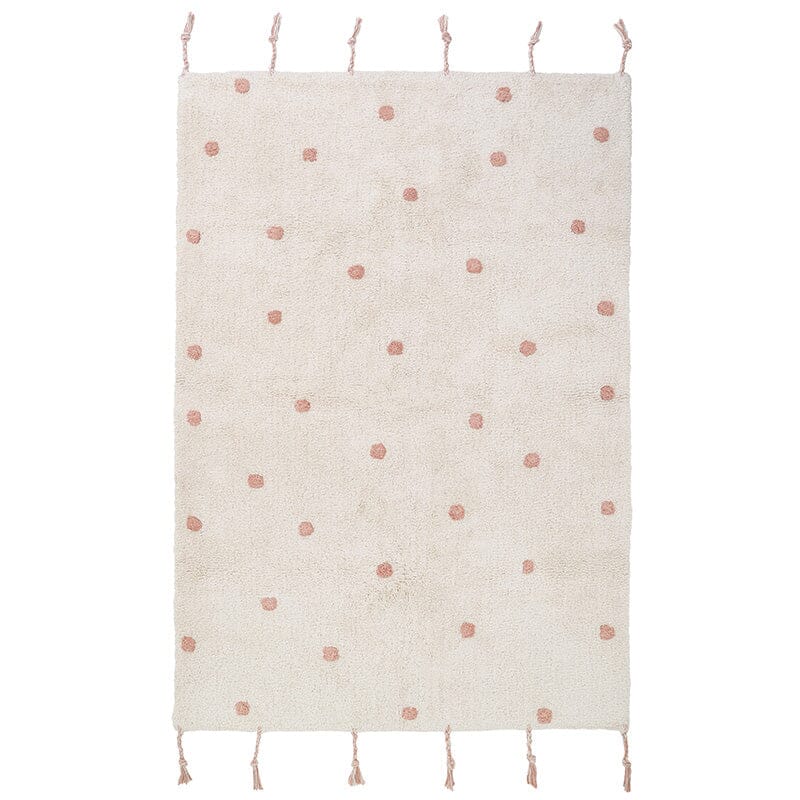 Nümi Pink Nude Children's Rug with Dots Rugs Nattiot ≈ 3’ 3’’ x 4’ 11’’ 
