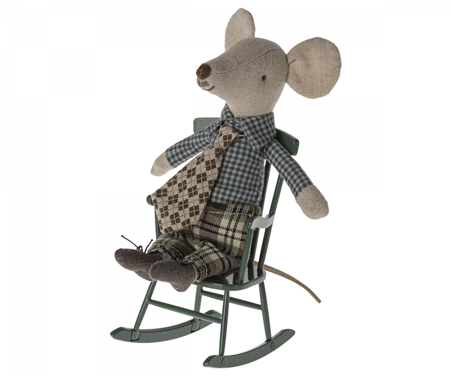 Presale Rocking Chair, Mouse | Dark Green Maileg Furniture Maileg 