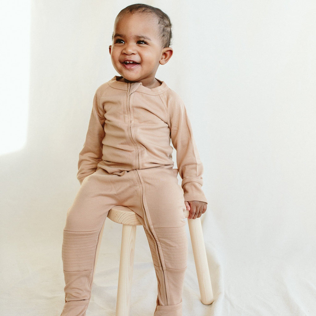 Grow With You Zipper Jumpsuit + Loose Fit | Sandstone Onesies goumikids 