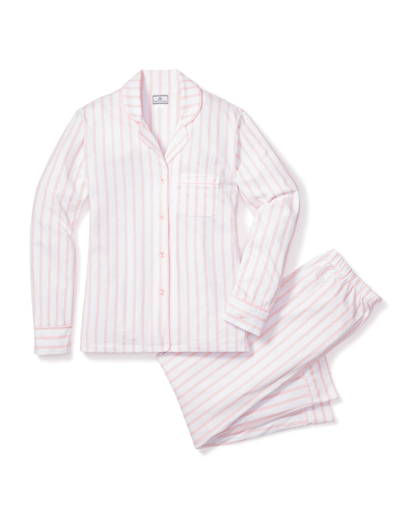 Women's Pima Pajama Set in Pink Stripe Women's Pajamas Petite Plume 