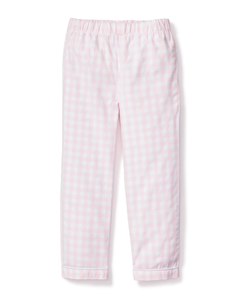 Kid's Twill Pajama Pants in Pink Gingham Children's Pajama Pants Petite Plume 