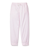 Women's Twill Pajama Pants in Pink Gingham Women's Pants Petite Plume 