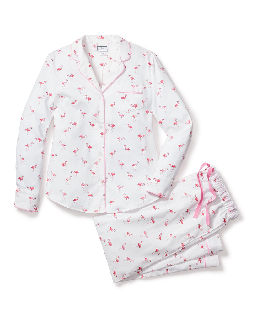 Women's Twill Pajama Set in Flamingos Women's Pajamas Petite Plume 